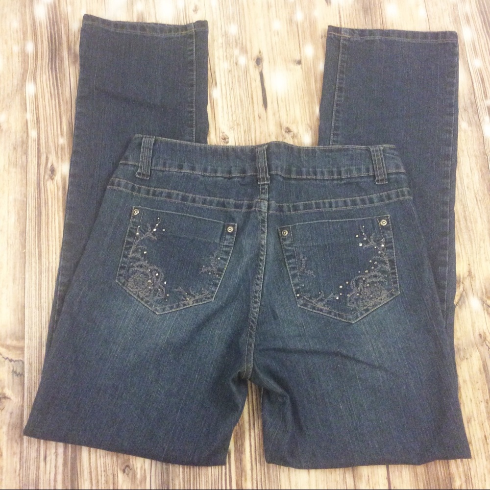 🔴 Faded Glory Rhinestone Skinny Stretch Jeans